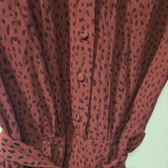 Like New Rails Jet Rust Spotted Wide Leg Jumpsuit - Picture 6 of 10